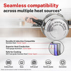 Prestige 6.5 Litre Stainless Steel Deluxe Alpha Svachh Outer Lid Pressure Cooker | 10Y Warranty | Deep Lid for Spillage Control | TRIPLY Base | Gasket Release System | Gas & Induction Compatible | ISI