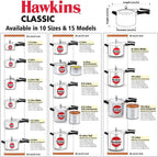 Hawkins Classic 12 Litre Pressure Cooker | Straight Body | Gas Compatible | Ideal for 12–16 persons | ISI Certified | 5 Year Guarantee | Silver (CL12)