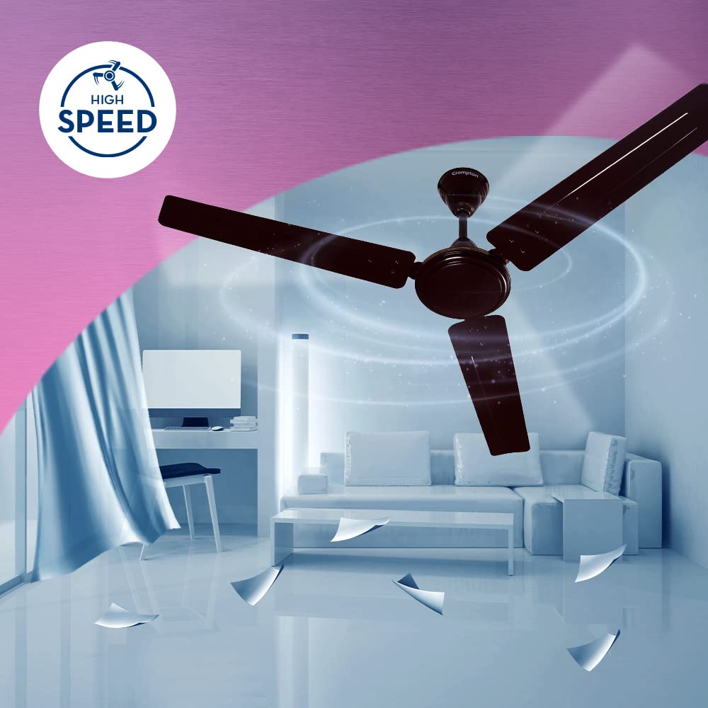 Crompton SUREBREEZE SEA SAPPHIRA 1200 mm Ceiling Fan for Home | Brown BEE Star Rated Energy Efficient Fan | Superior Air Delivery | HighSpeed | 2 Years Warranty |...