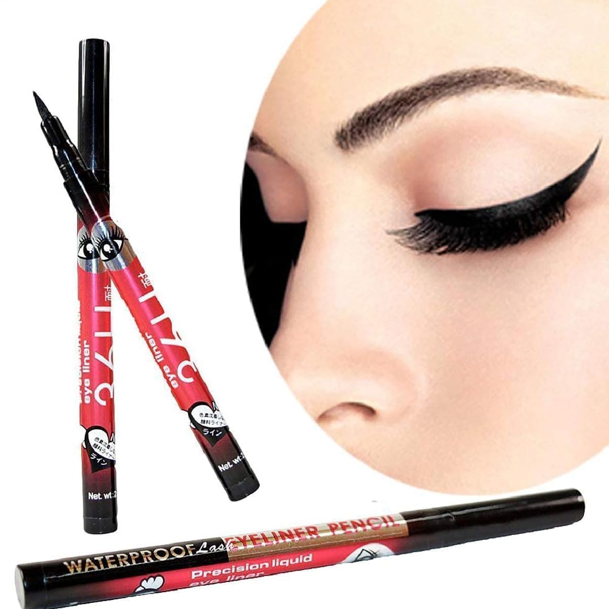 Liquid Eyeliner Pen Waterproof & Smudge Proof – Long Lasting Quick Dry Black Eyeliner, Ultra Fine Tip Sketch Pen Eyeliner for Women, Easy Wing &...
