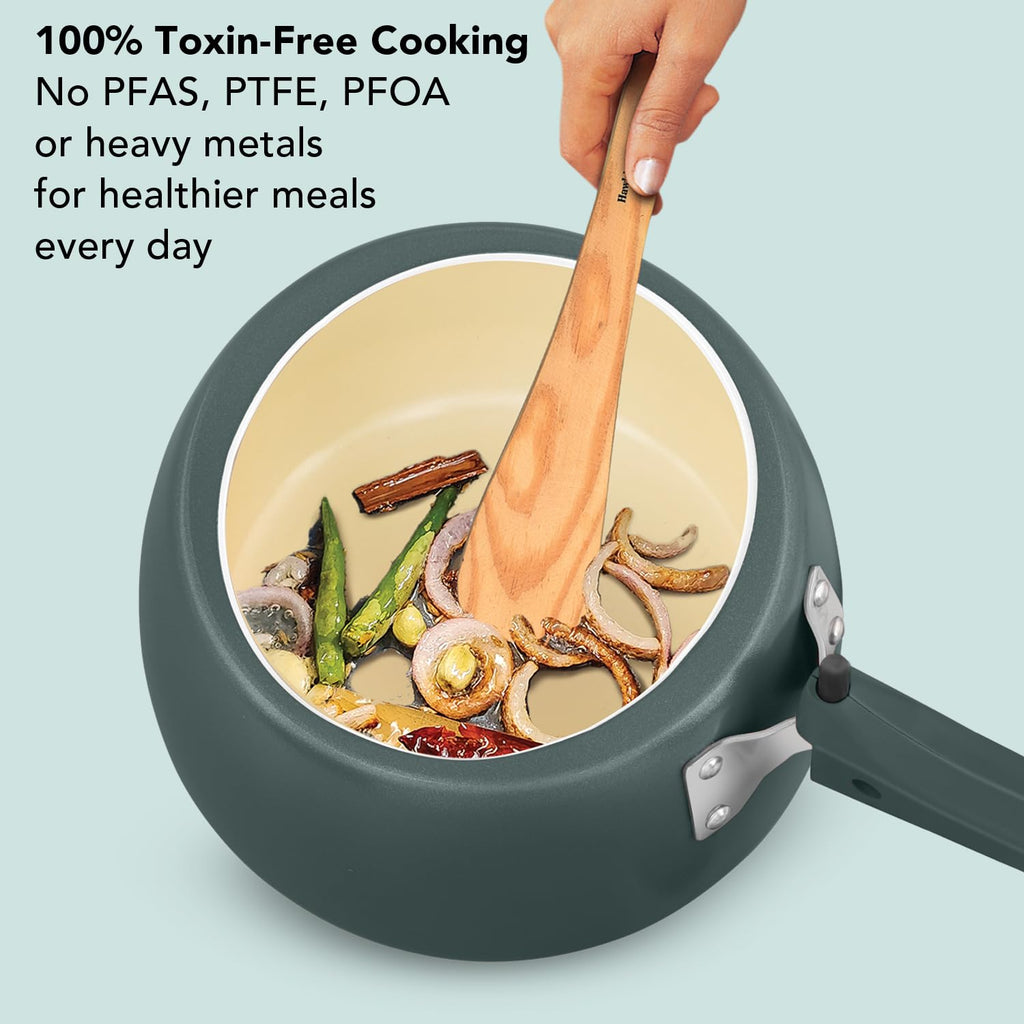 Hawkins Cerenity 3L Pressure Cooker | Ceramic Coated Body | Contura Shaped | Induction & Gas Compatible | Cook Rice, Dal & Curries | ISI Certified |...