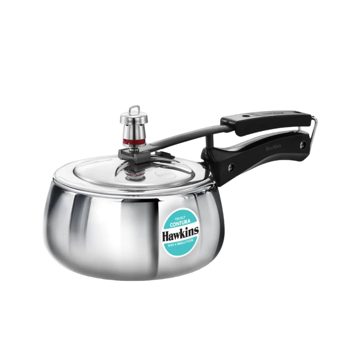 Hawkins 2 Litre Triply Stainless Steel Contura Pressure Cooker | Induction Compatible | Ideal for 2–3 persons | 5 Year Guarantee | ISI Certified | Silver (SSTCO20
