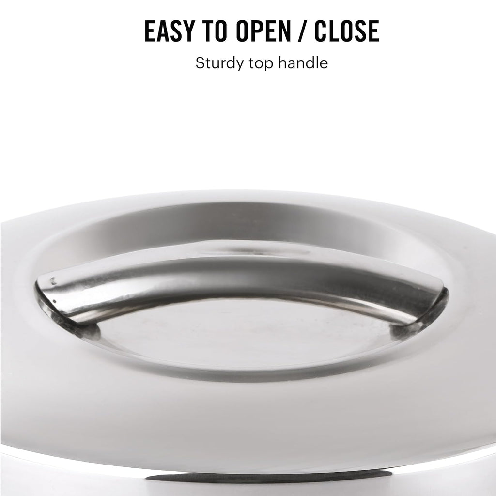 CELLO Bella 1000 Insulated Stainless Steel Casserole Hot Pot Box for Daily Use 1000 ml Silver |