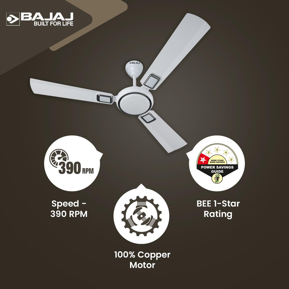 Bajaj Grace Neo BBD EE 1 Star Rated 1200MM Ceiling Fan |