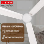 USHA AeroEdge 1200mm BLDC Ceiling Fan with RF Remote | BEE 5 Star Rated Energy Efficient | 100% Copper Motor | High Air Delivery 220CMM | 3-Year Motor &...