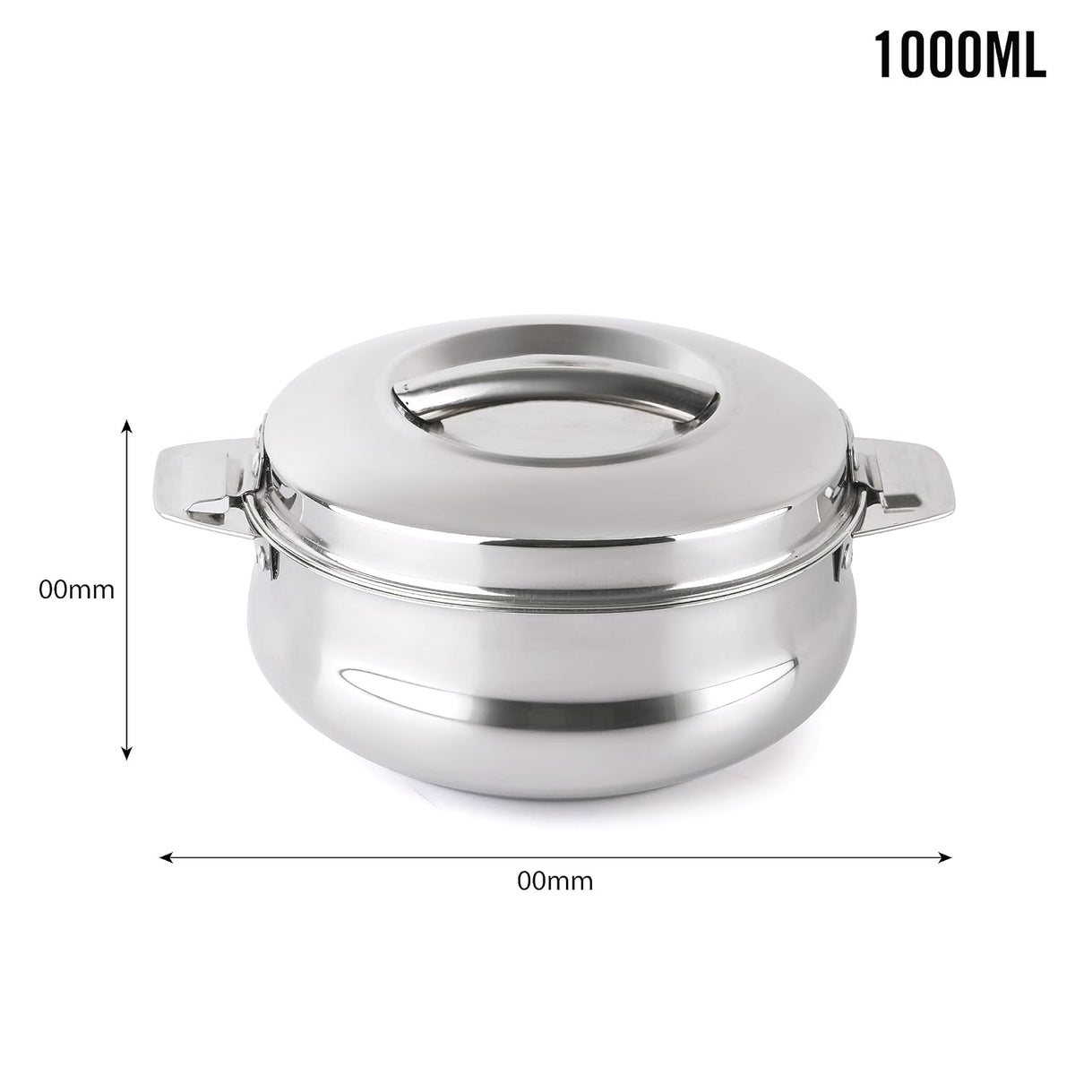 CELLO Bella 1000 Insulated Stainless Steel Casserole Hot Pot Box for Daily Use 1000 ml Silver |