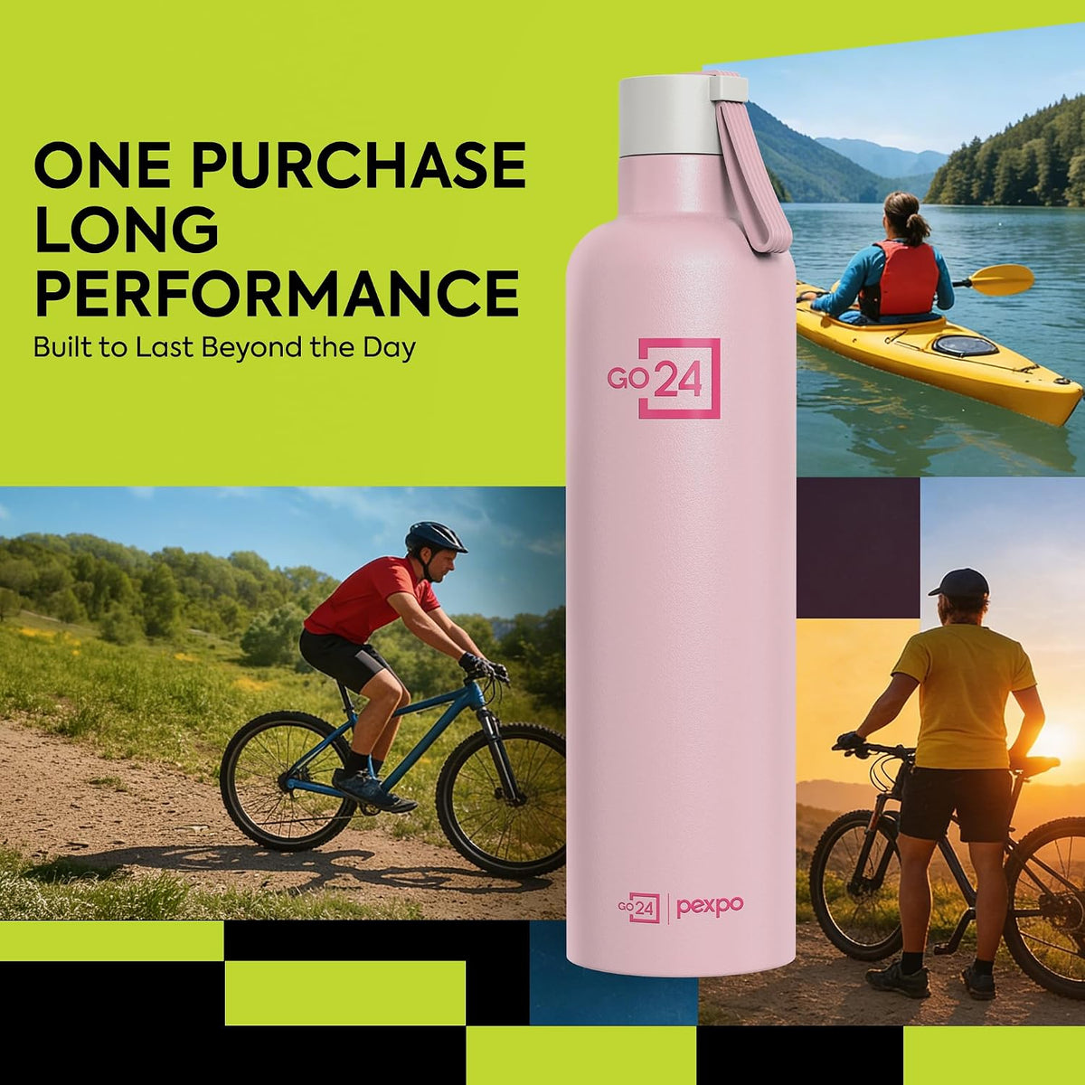 Stainless Steel Water Bottle Oslo Baby Pink 980ml