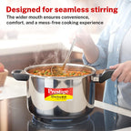 Prestige 6.5 Litre Stainless Steel Deluxe Alpha Svachh Outer Lid Pressure Cooker | 10Y Warranty | Deep Lid for Spillage Control | TRIPLY Base | Gasket Release System | Gas & Induction Compatible | ISI