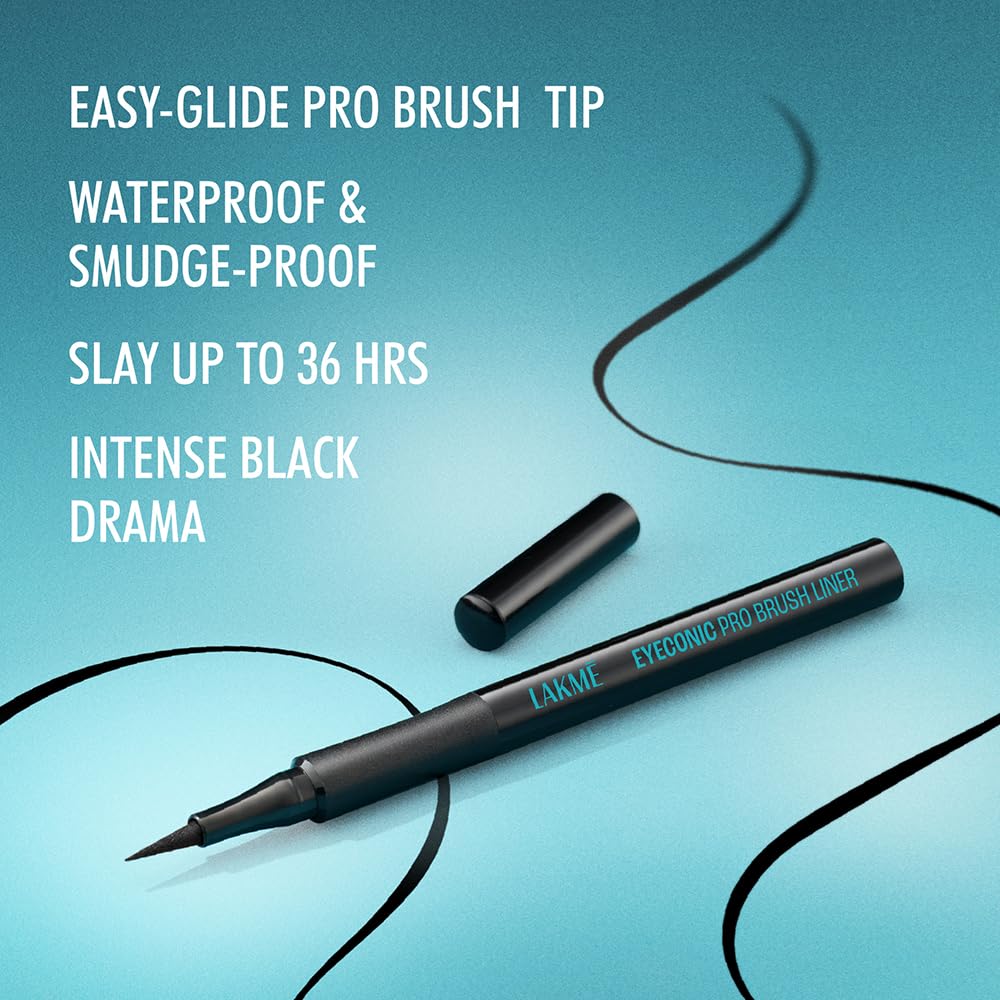 Lakme Eyeconic Pro Brush Liner (Pack of 3)