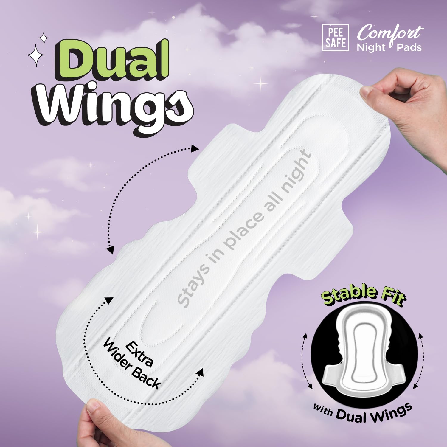 Pee Safe Comfort Night Pads XXXXL-24 Pads - 405mm | 76% Longer