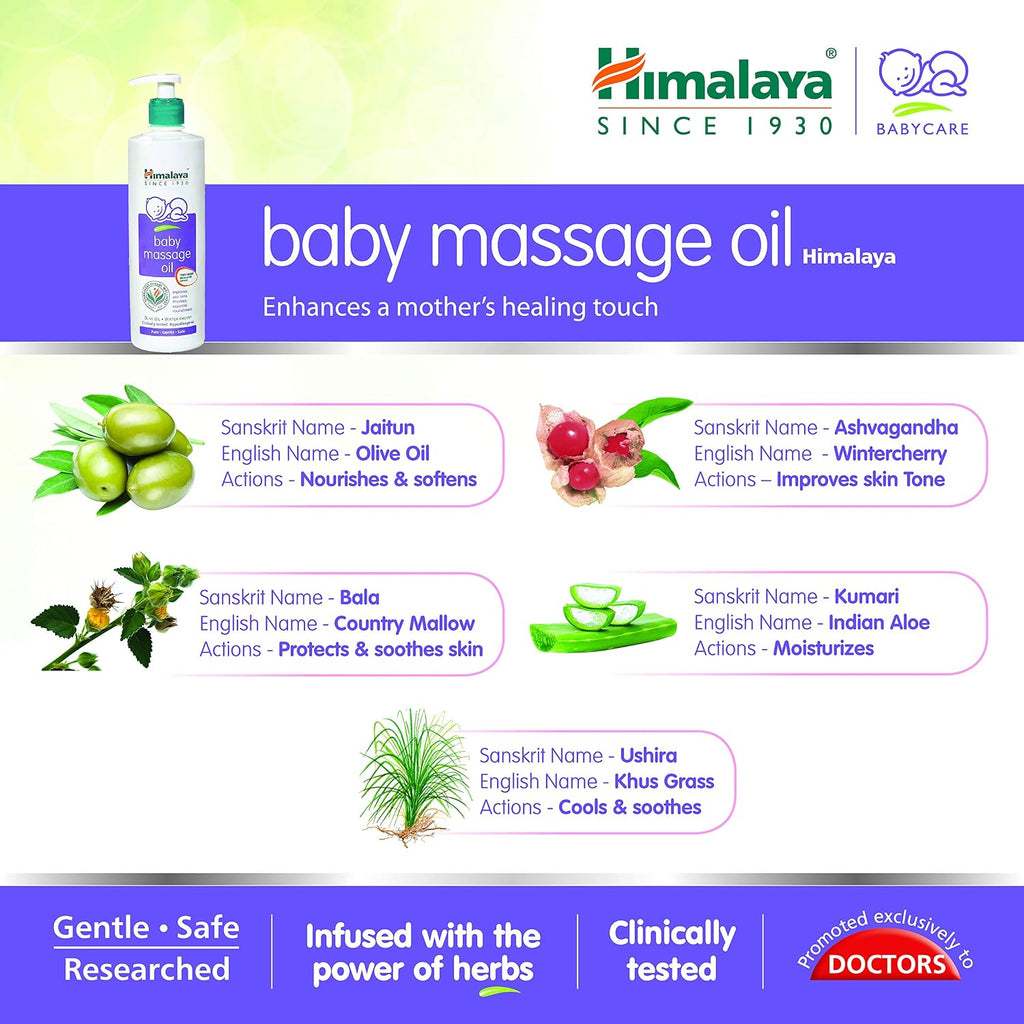 Himalaya Baby Massage Oil (500Ml)&Baby Hair Oil 200 Ml
