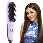 Vega Mini Hair Straightener Brush-Natural Straight in Few Min for Women |