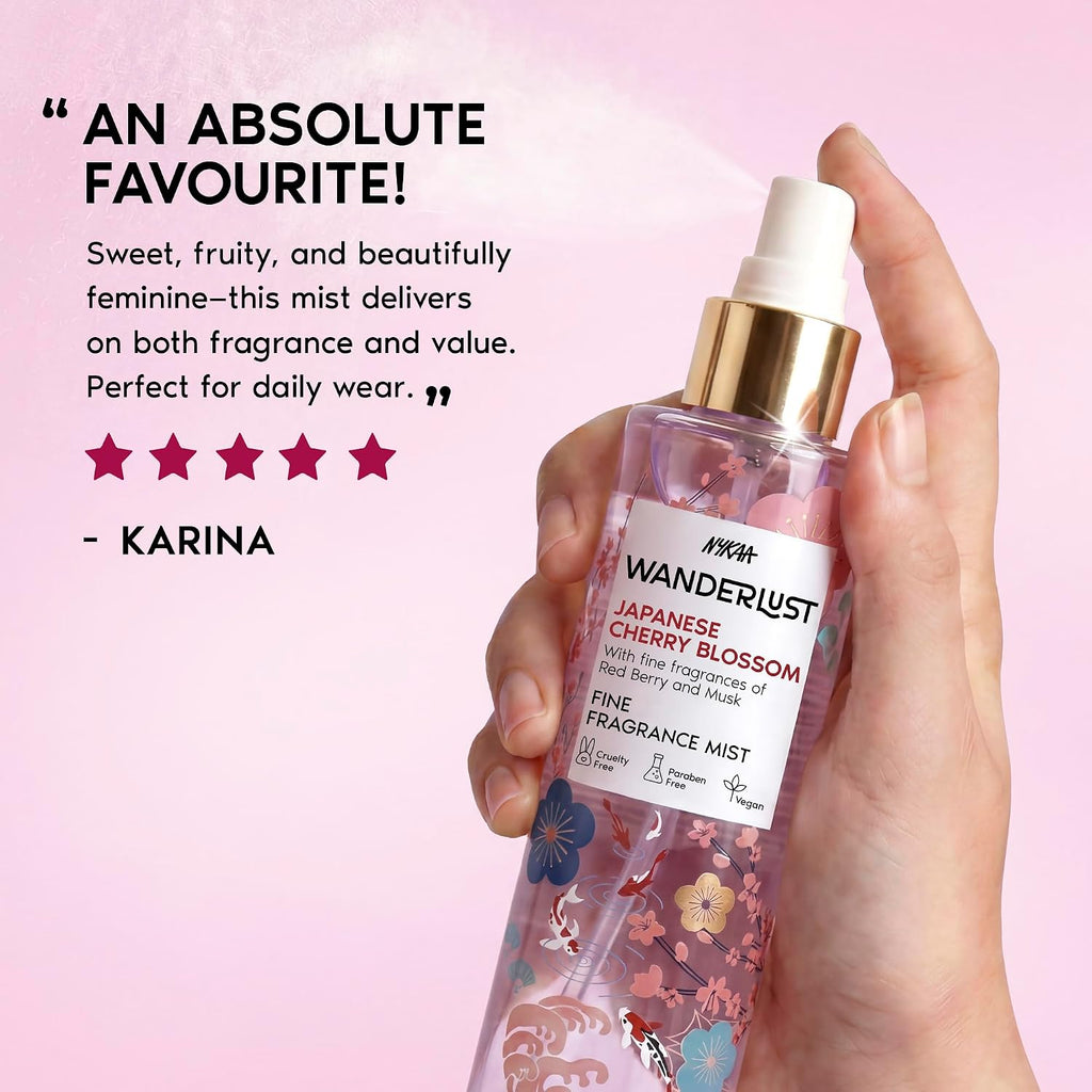 Nykaa Wanderlust Japanese Cherry Blossom Fragrance Mist-200ml