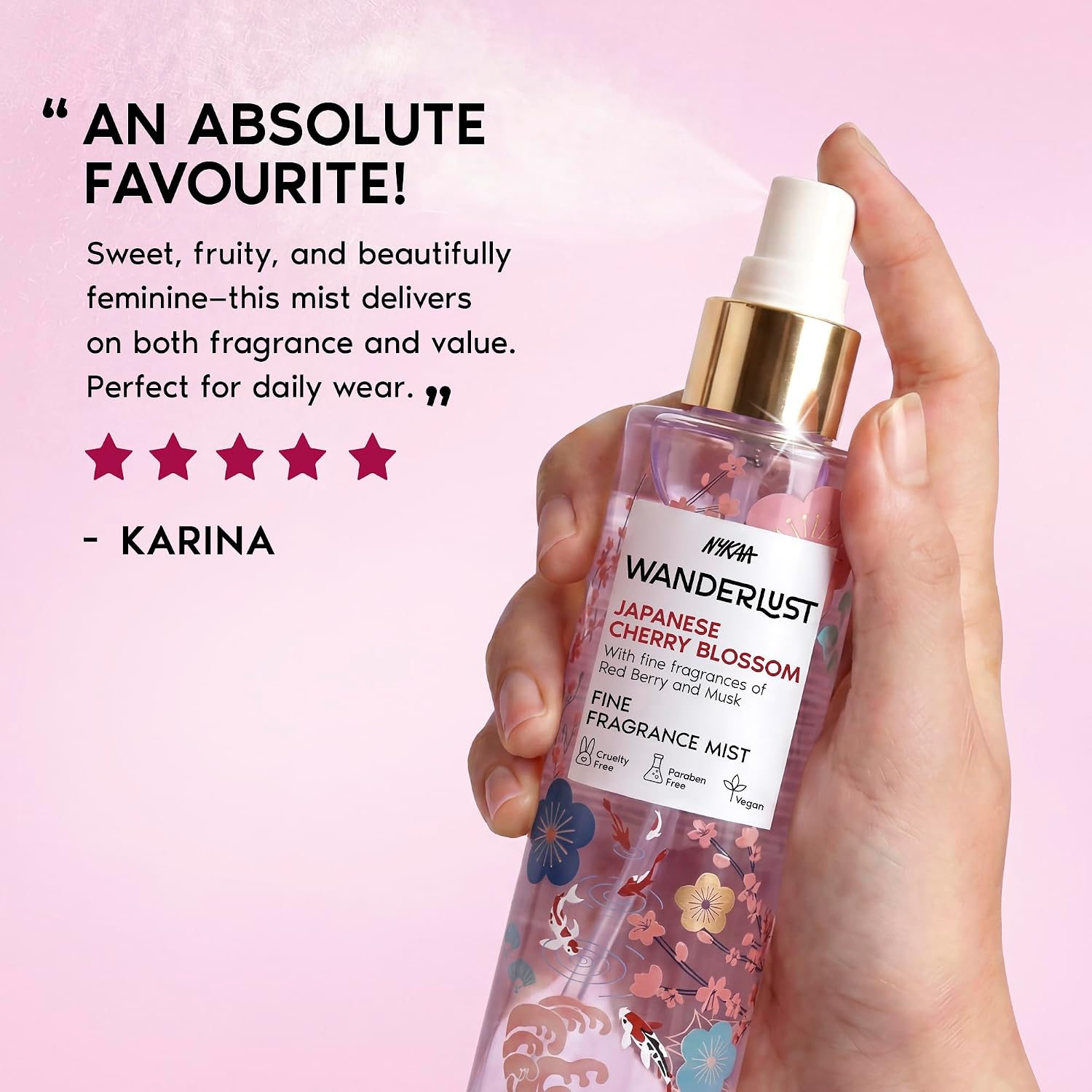 Nykaa Wanderlust Japanese Cherry Blossom Fragrance Mist-200ml