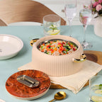 CELLO Castella 1500 Insulated Steel Casserole Hot Box For Kitchen 1500ml Gold Beige |
