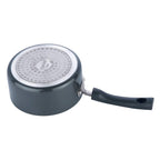 Vinod Black Pearl Hard Anodised Saucepan - 1.7 Litre, 16 cm | 3.25 mm Thick | Easy Pour Spout | Bakelite Handle | Scratch Proof | Induction and Gas Base | 2 Year Warranty