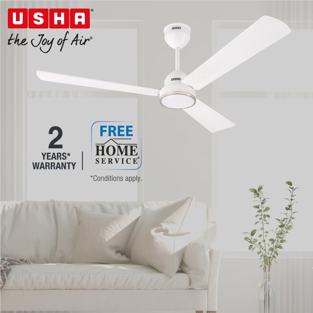 USHA AeroEdge 1200mm BLDC Ceiling Fan with RF Remote | BEE 5 Star Rated Energy Efficient | 100% Copper Motor | High Air Delivery 220CMM | 3-Year Motor &...