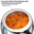 Hawkins 2 Litre Triply Stainless Steel Contura Pressure Cooker | Induction Compatible | Ideal for 2–3 persons | 5 Year Guarantee | ISI Certified | Silver (SSTCO20