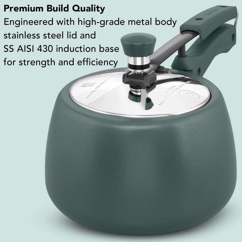 Hawkins Cerenity 3L Pressure Cooker | Ceramic Coated Body | Contura Shaped | Induction & Gas Compatible | Cook Rice, Dal & Curries | ISI Certified |...