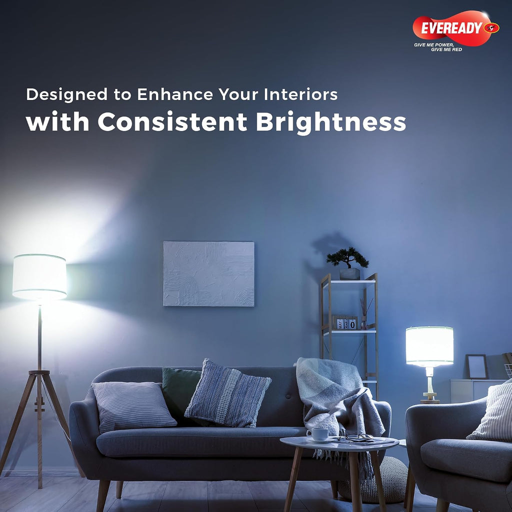 EVEREADY 12W LED Bulb, Cool White Day Light (6500K), B22 Base | Energy-Efficient, 4kV Surge Protection, Long-Lasting Durability, Pack of 10