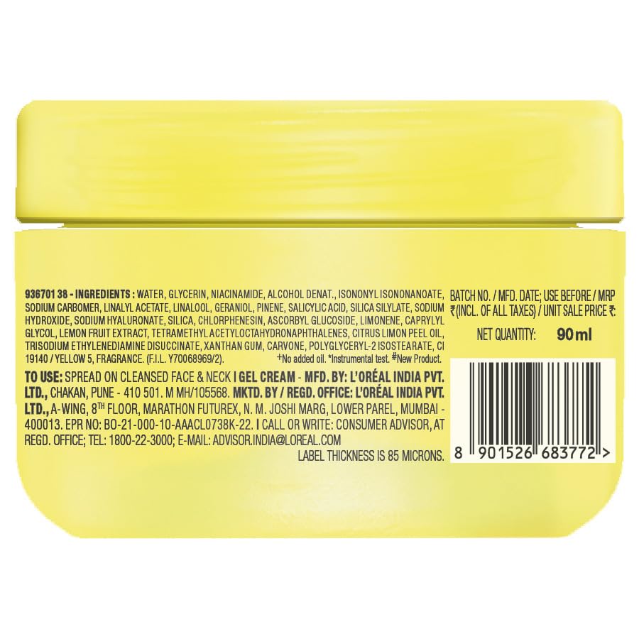 Garnier Fresh & Bright Vitamin C Sorbet Gel Face Moisturizer Cream, 90g