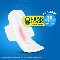 Stayfree Secure xl | Combo packs 120 Pads | Cottony Soft Sanitary Pads for Women | with Leak Lock Technology | Odour Control | Absorbs upto 100% Fluid | Up to 12 Hours of Protection |