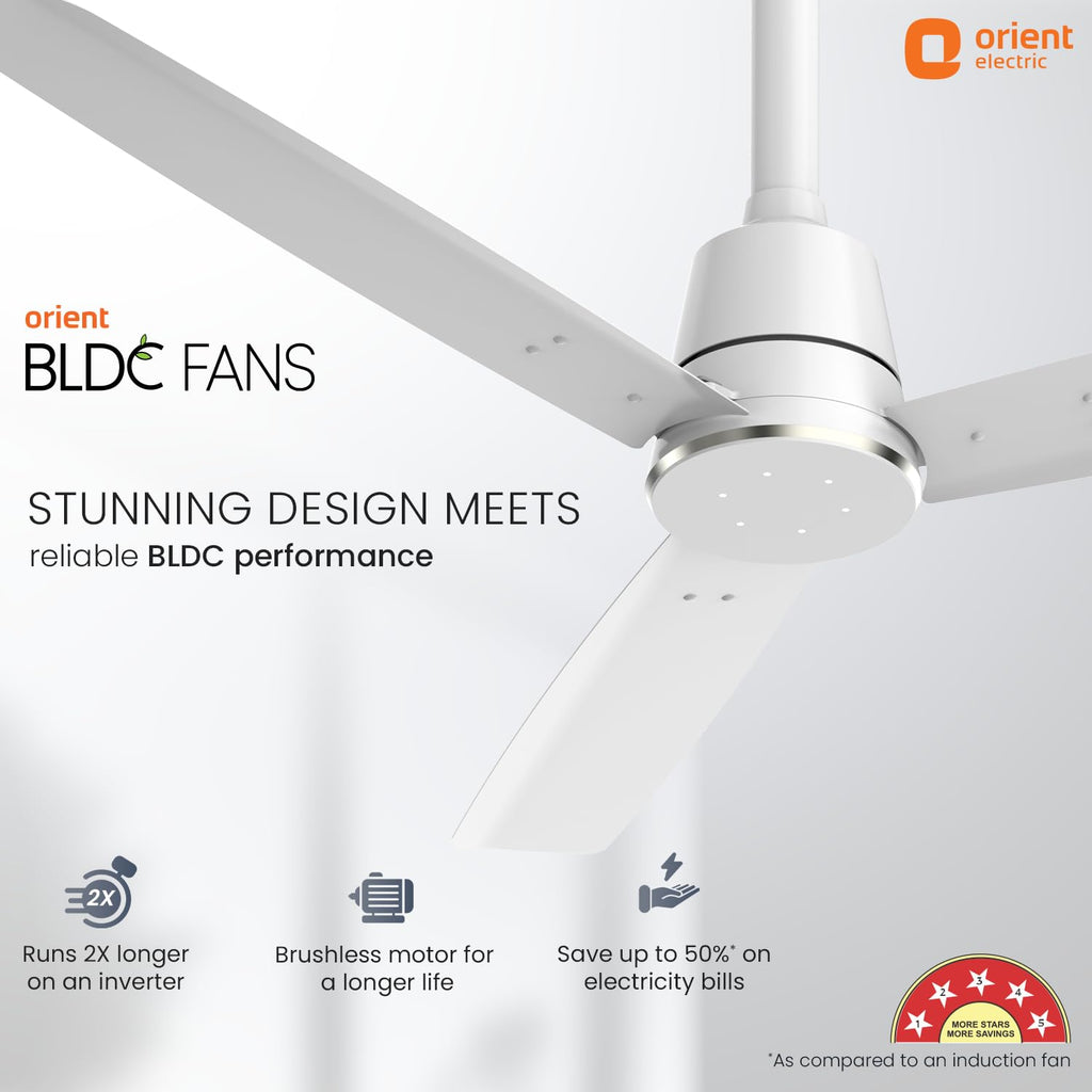 Orient Electric Newly Launched 1200 mm Proton BLDC | BLDC energy saving ceiling fan with Remote |BEE 5-star rated | Saves up to 50% on electricity bills | 3...