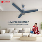 Havells FAB BLDC LED Ceiling Fan 1200 mm, 5 star, LED Speed Indicator, 380 RPM, Up to 65% Savings,Reverse Rotation,4 Speed Modes,Low Wattage 30W,Low Noise
