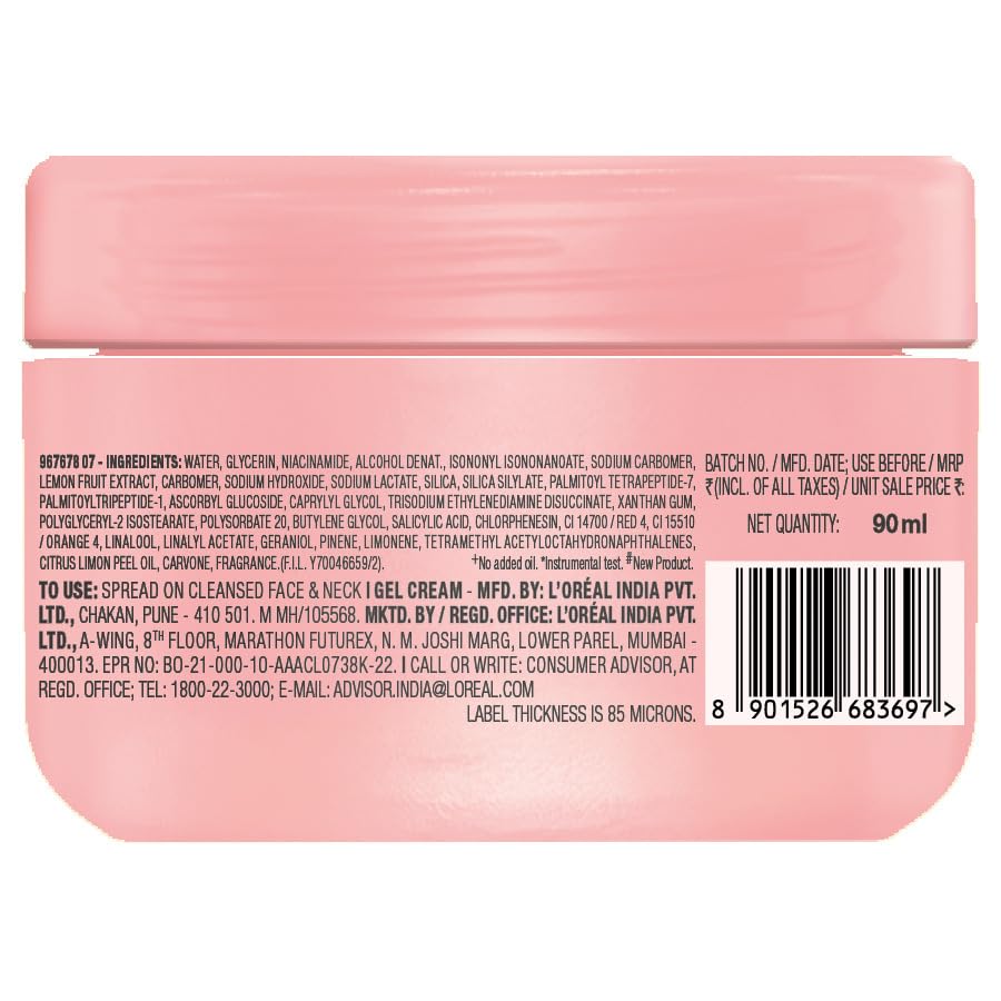 Garnier Fresh & Plump Niacinamide Sorbet Gel Face Moisturizer Cream, 90g