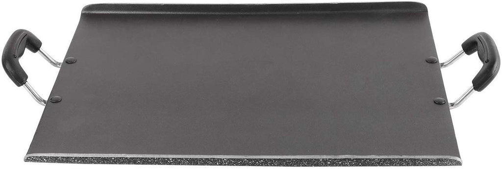 CELLO Aluminium Non-Stick Induction Base Square Dosa Patri Tawa 35 CM, Black |