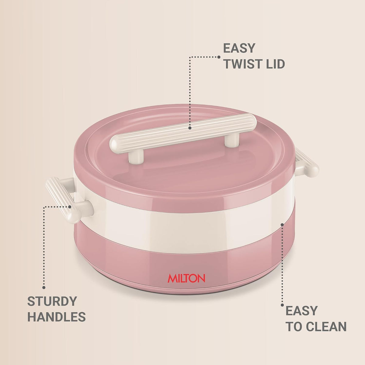 MILTON Valenza 1000 Insulated Inner Stainless Steel Casserole for Roti, 750ml |