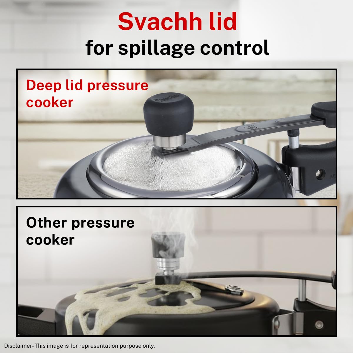 Prestige Nakshatra Cute Duo Svachh Hard Anodised Inner Lid Pressure Cooker, 2.0L, Black, 2 Liter