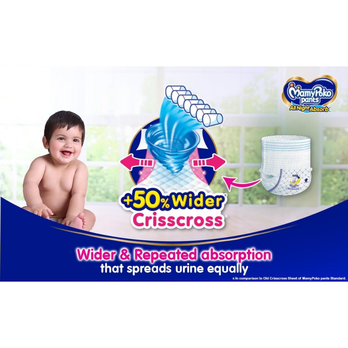 MamyPoko Pants All Night Absorb Baby Diapers, Size S (4-8 kg), 76 Count, Pack of 2
