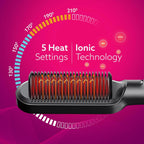 AGARO Hair Straightening Brush, Hair Straightening Comb For Women, Fast Heating, Ionic Care, 5 Heat Settings, Hair Straightener, Hot Brush, Gives Naturally...