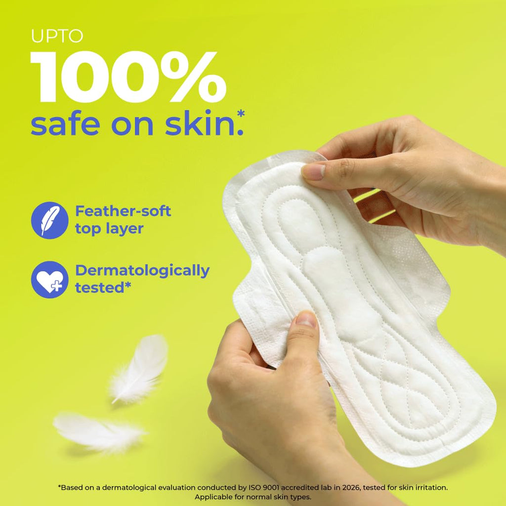 Nua MyWave XL Sanitary Pads for Women | Heavy Flow Period Pads | Super Soft, Rash-Free, Leak-Proof | Super Absorbent | Pack of 28 |