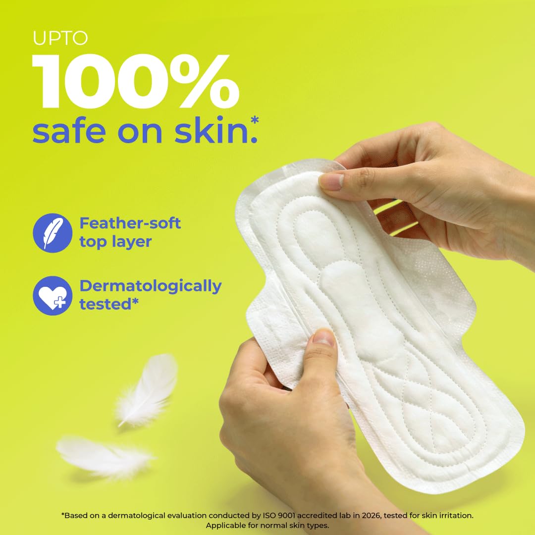 Nua MyWave XL Sanitary Pads for Women | Heavy Flow Period Pads | Super Soft, Rash-Free, Leak-Proof | Super Absorbent | Pack of 28 |