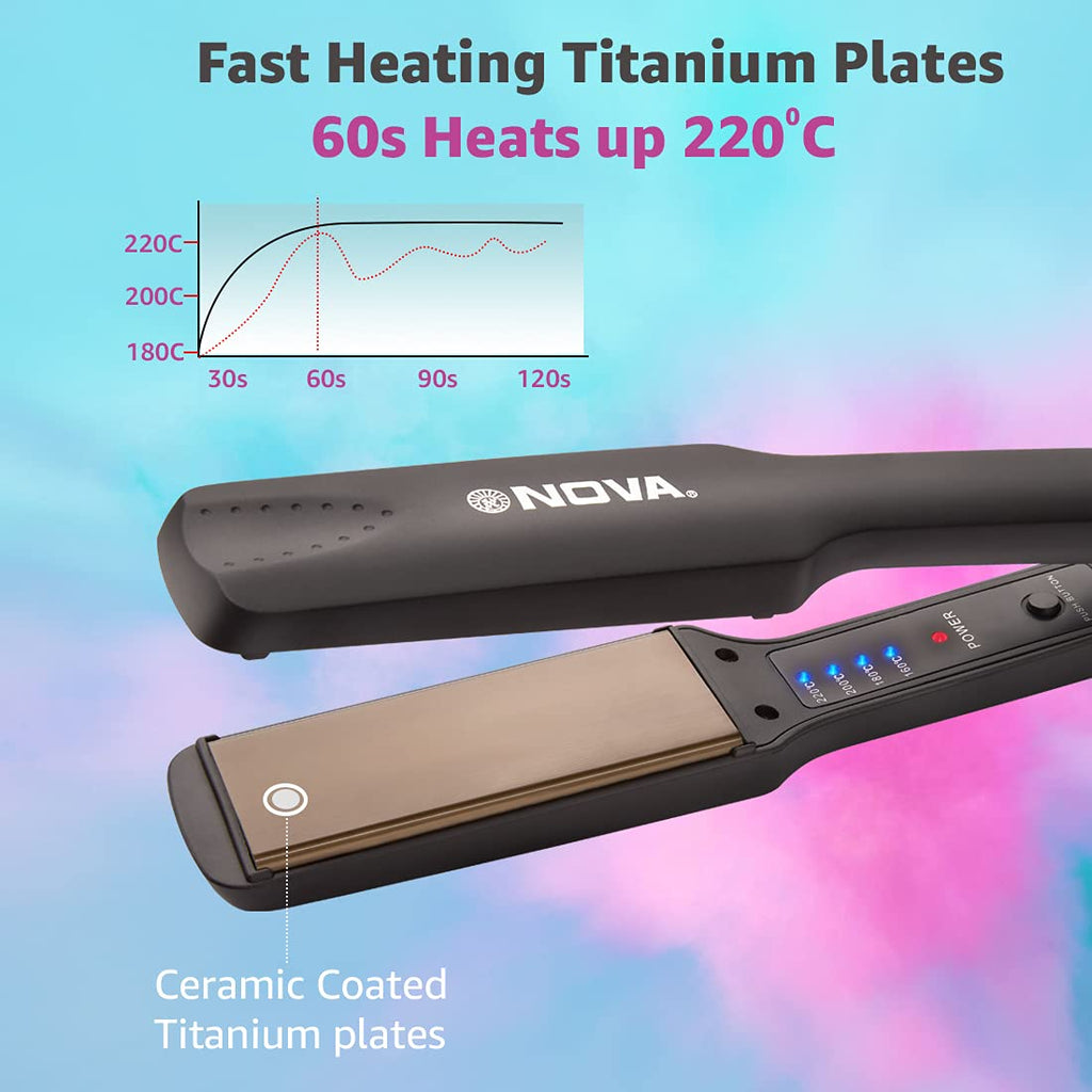 Nova NHS 860 Hair Straightener (Black)