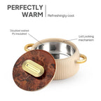 CELLO Castella 1500 Insulated Steel Casserole Hot Box For Kitchen 1500ml Gold Beige |