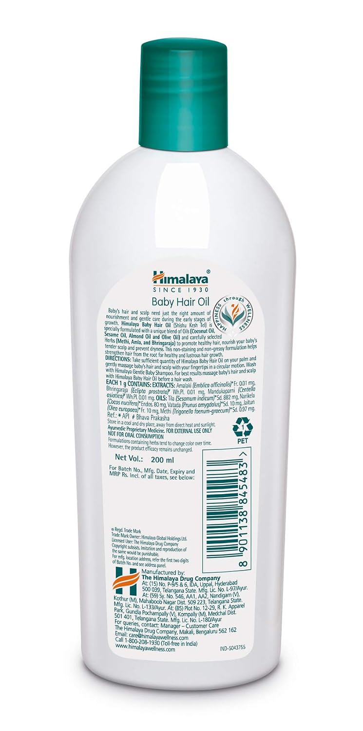 Himalaya Baby Massage Oil (500Ml)&Baby Hair Oil 200 Ml