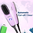Vega Mini Hair Straightener Brush-Natural Straight in Few Min for Women |