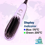 Vega Mini Hair Straightener Brush-Natural Straight in Few Min for Women |