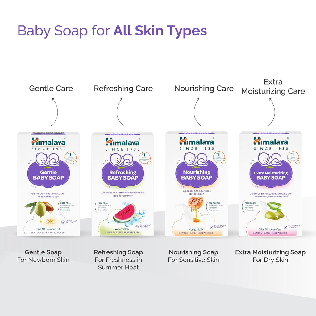 Himalaya Gentle Baby Soap for No Post Bath Dryness | Buy 4 Rs 20 OFF - 75g