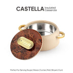 CELLO Castella 1500 Insulated Steel Casserole Hot Box For Kitchen 1500ml Gold Beige |