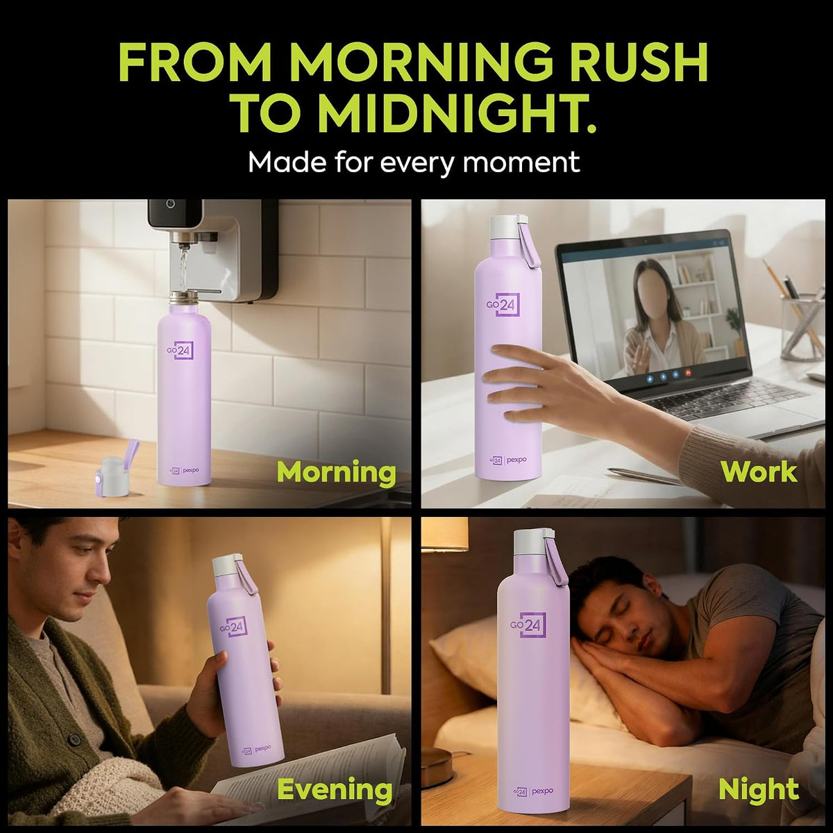 Stainless Steel Water Bottle Oslo Orchid Purple 980ml