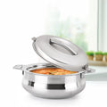 CELLO Bella 2000 Insulated Stainless Steel Casserole Hot Pot Box for Daily Use 2000 ml Silver |