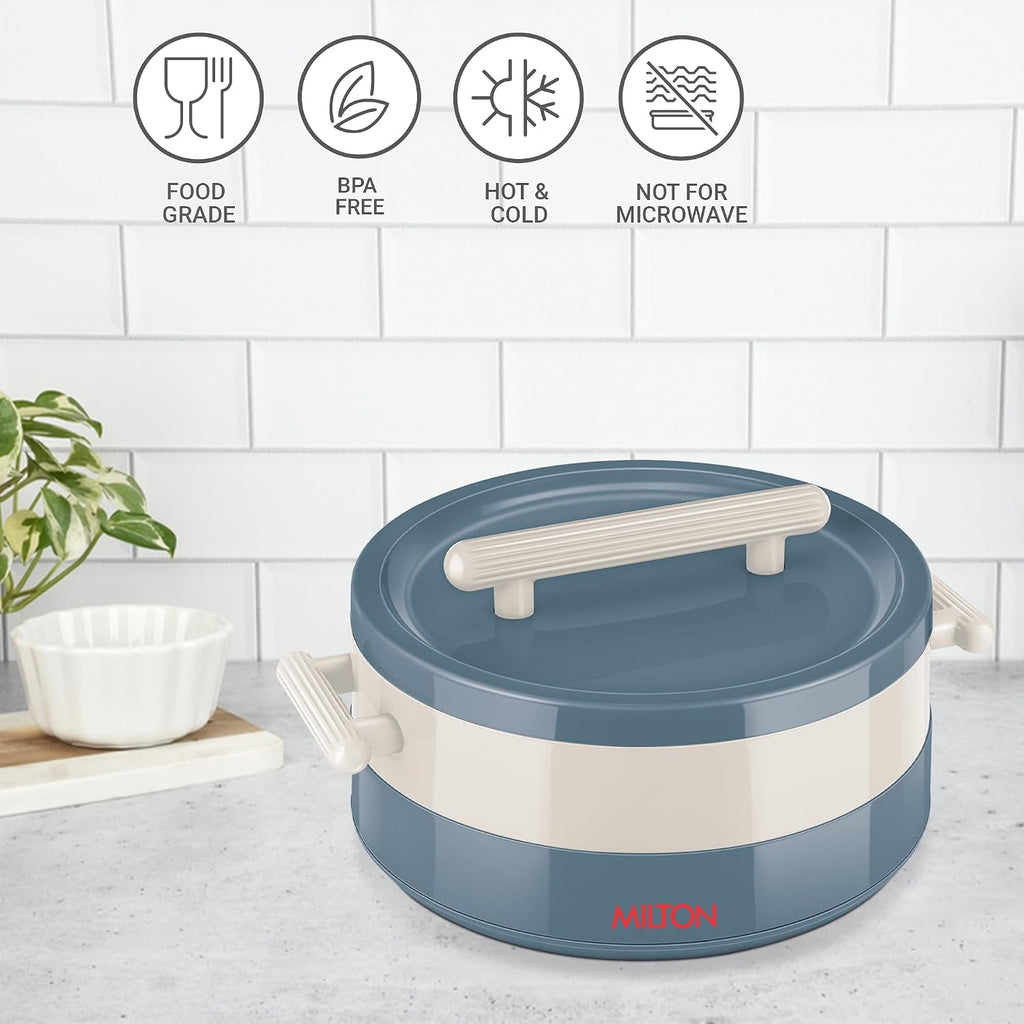 MILTON Valenza 2000 Insulated Inner Stainless Steel Casserole for Roti, 1900ml |