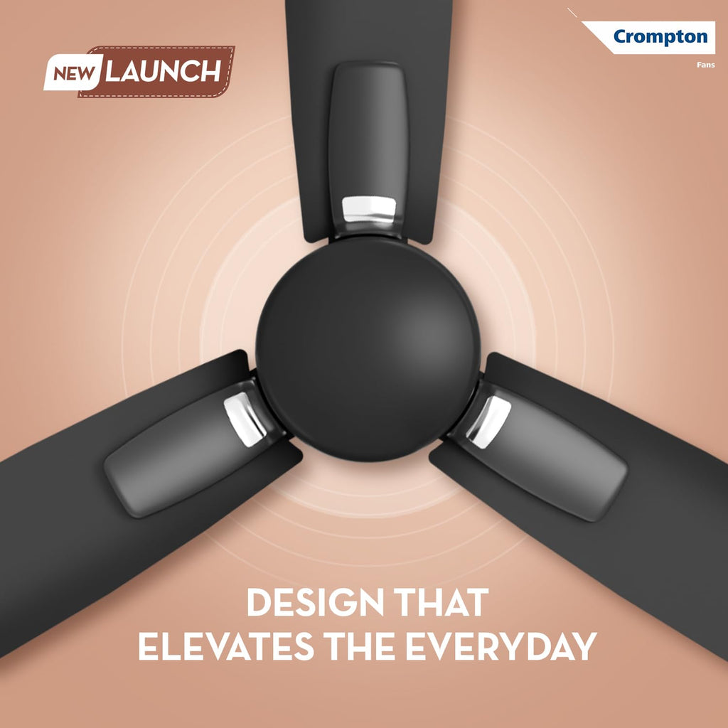 Crompton Energion Caelum 1200mm BLDC Ceiling Fan | Remote & Regulator Control | Multiple Fan Pairing on Remote | BEE 5 Star Rated | High Air Delivery | Low Noise | 4 Years Brand Warranty | Matte Black