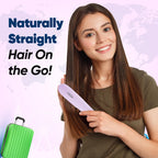 Vega Mini Hair Straightener Brush-Natural Straight in Few Min for Women |
