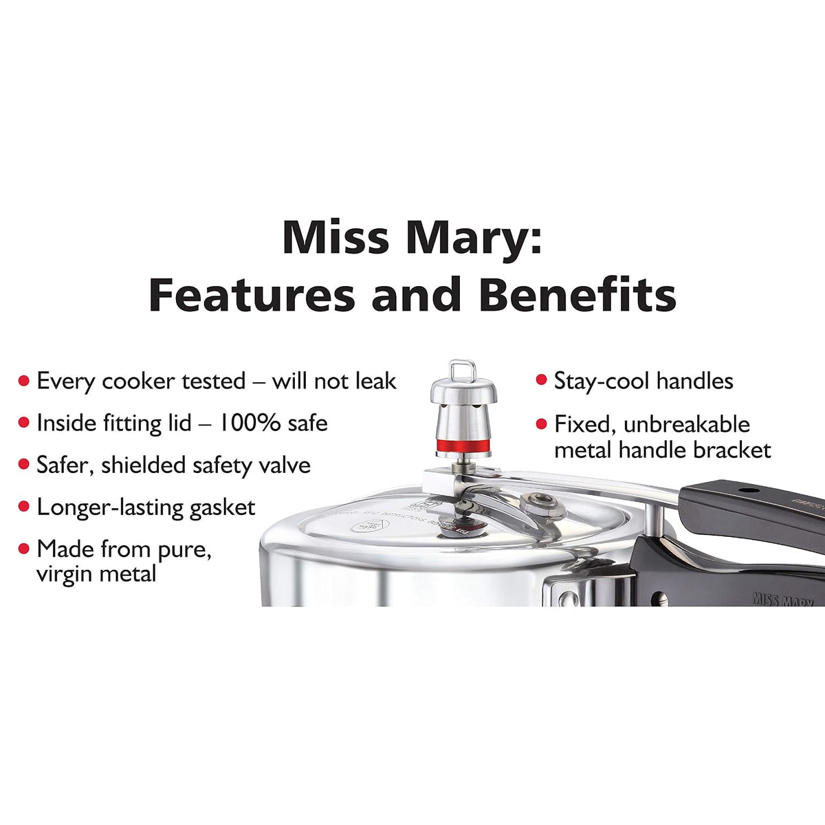HAWKINS Miss Mary Aluminium Pressure Cooker, 3L + 5L, Silver Combo