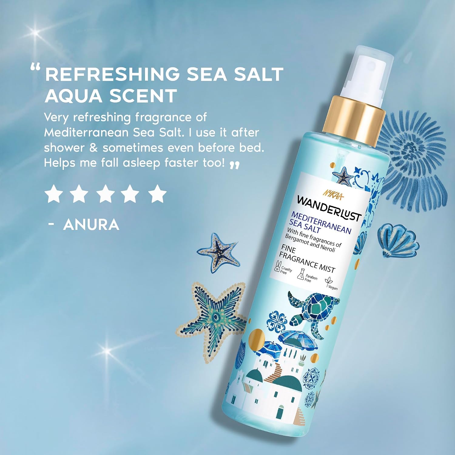 Nykaa Wanderlust Mediterranean Sea Salt Fragrance Mist-200ml